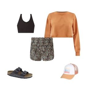 NWT Free People Elastic Shorts | Black Cream Paisley The Way Home Printed